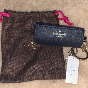 Kate Spade key ring lipstick holder NWT Black